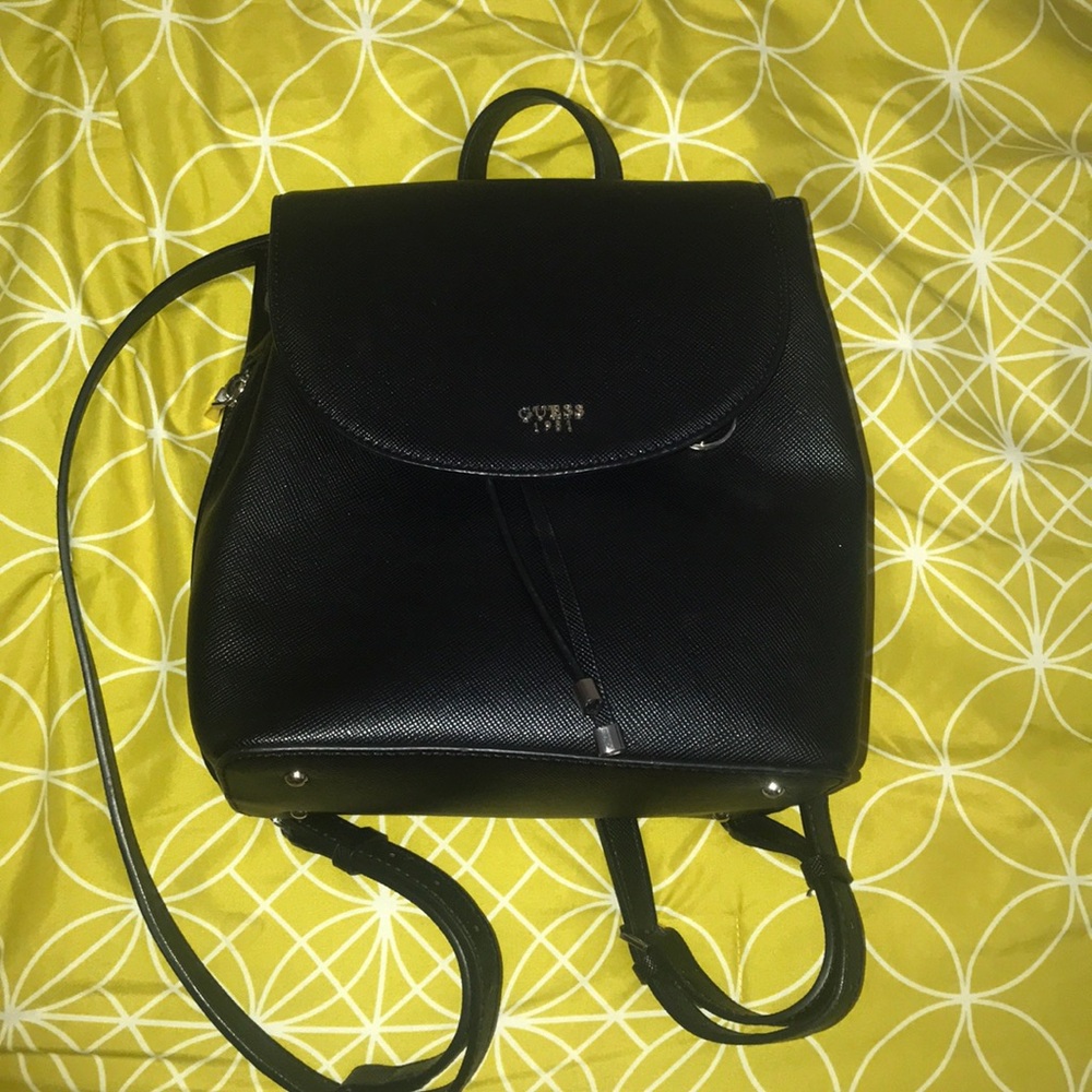 black Guess leather backpack LIKE NEW